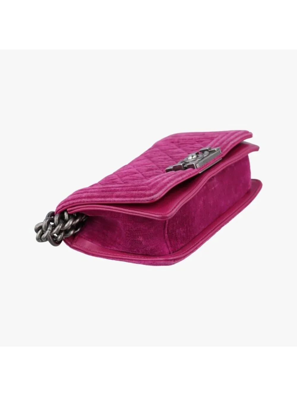 Chanel Boy Rose Red Velour Shoulder
